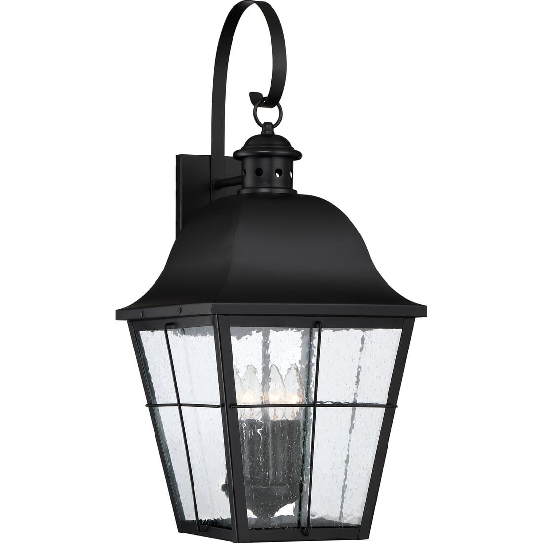 Quoizel Millhouse 27.25" 4-Light Outdoor Wall Lantern in Mystic Black