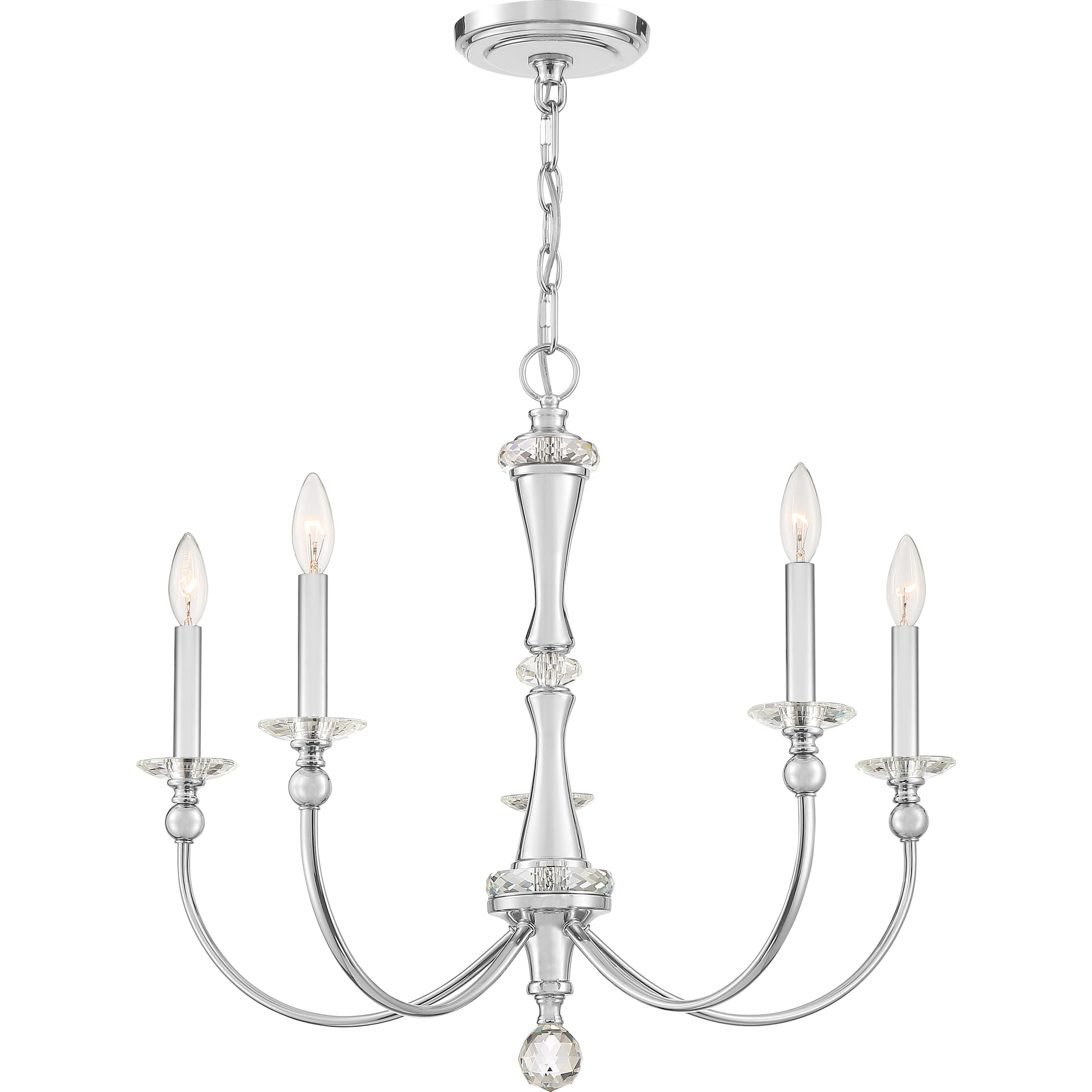 Quoizel Mila 5-Light 23" Transitional Chandelier in Polished Chrome