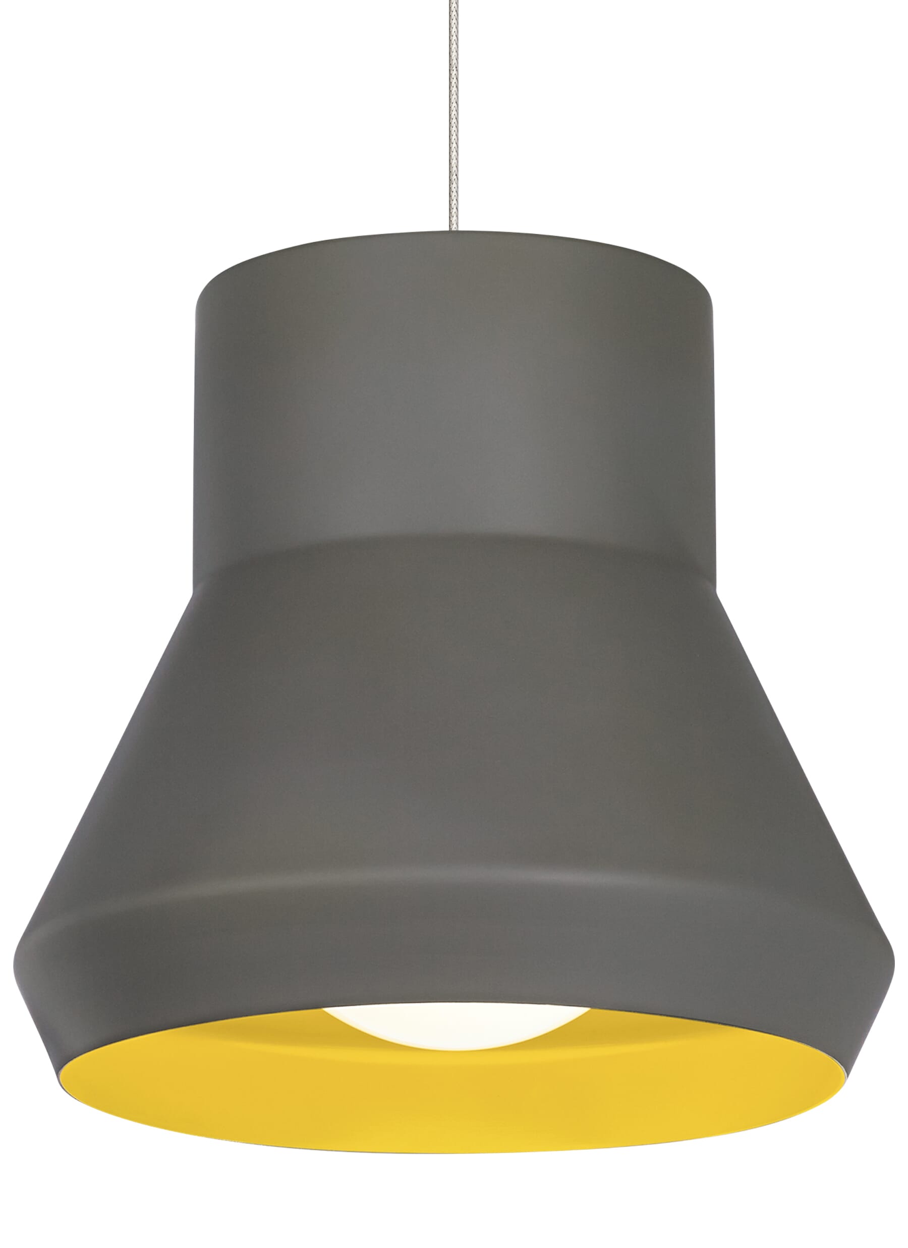 Tech Milo 13" Pendant Light in Gray Outside/Chartreuse inside