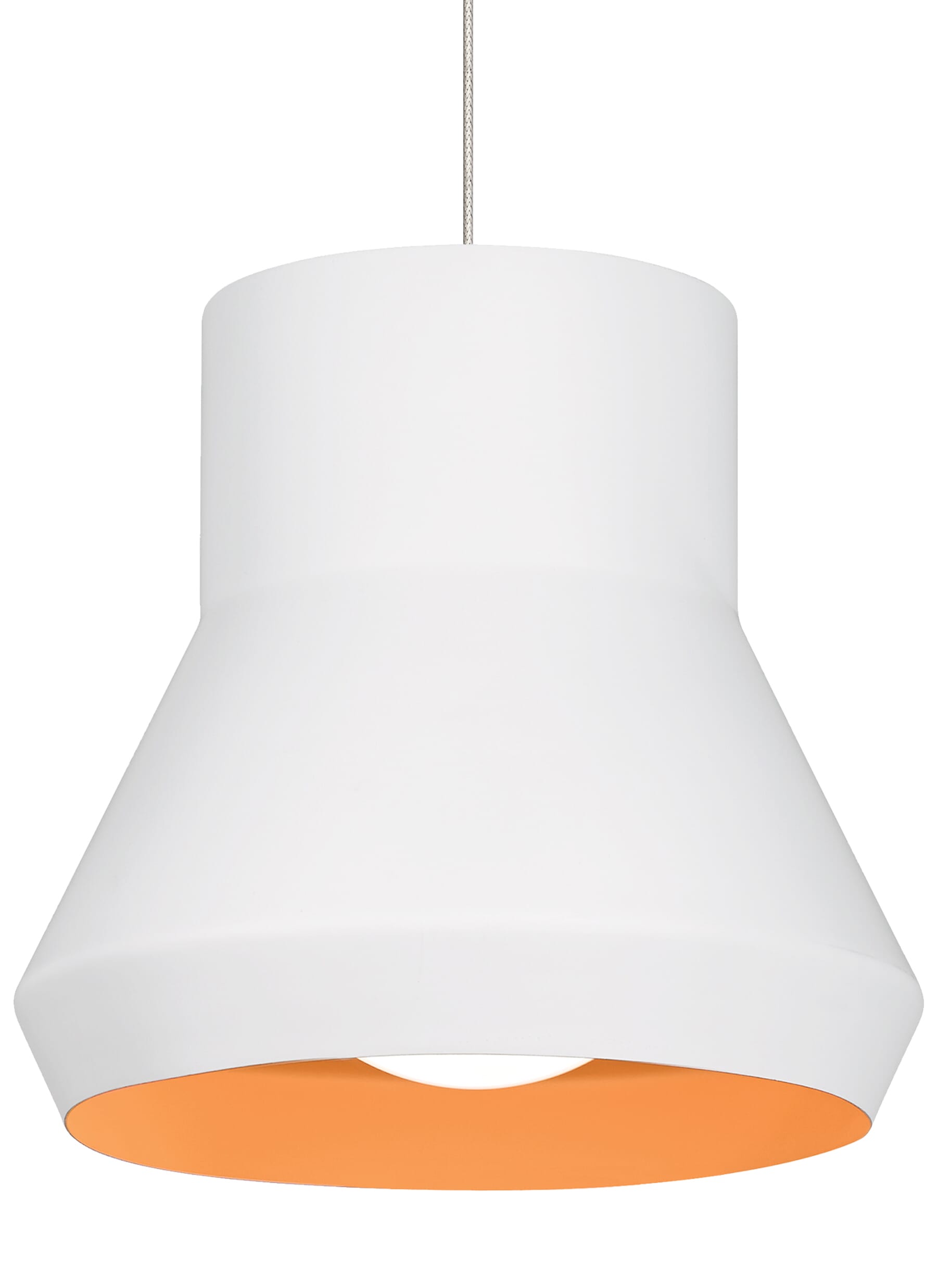 Tech Milo 2700K LED 13" Pendant Light in White Outside/Orange Inside