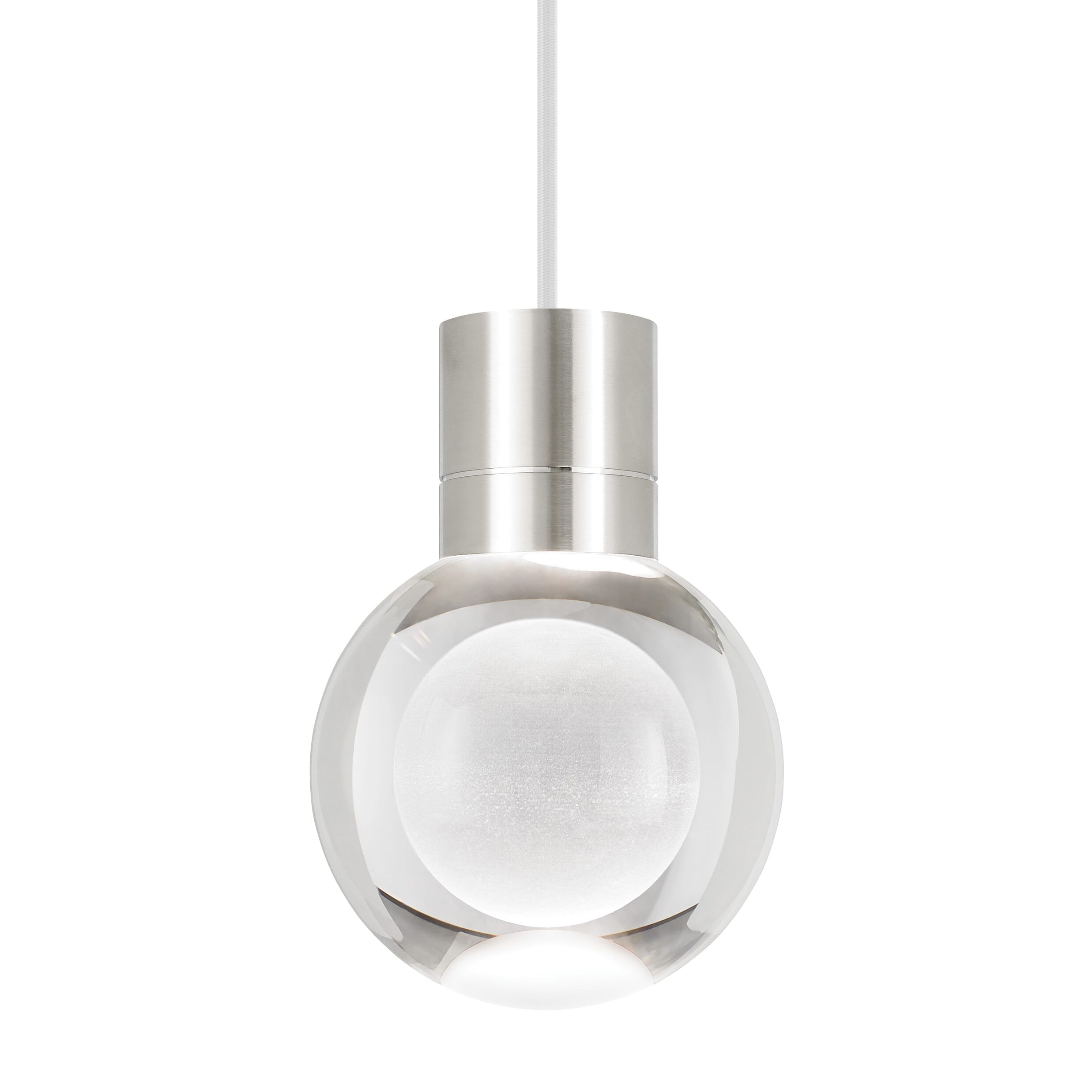 Tech Mina 2200K LED 8" Pendant Light in Satin Nickel and Clear