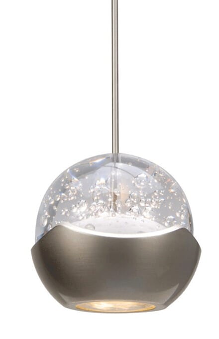 WAC Genesis LED Mini Pendant with Canopy in Brushed Nickel