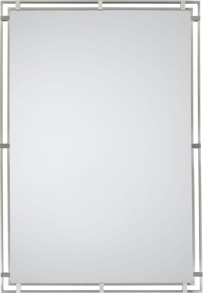 Feiss Parker Place 32 1/2" x 22 1/2" Mirror in Brushed Steel Finish