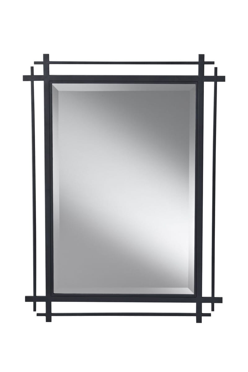 Feiss Ethan 37" x 27 1/5" Mirror in Antique Forged Iron Finish