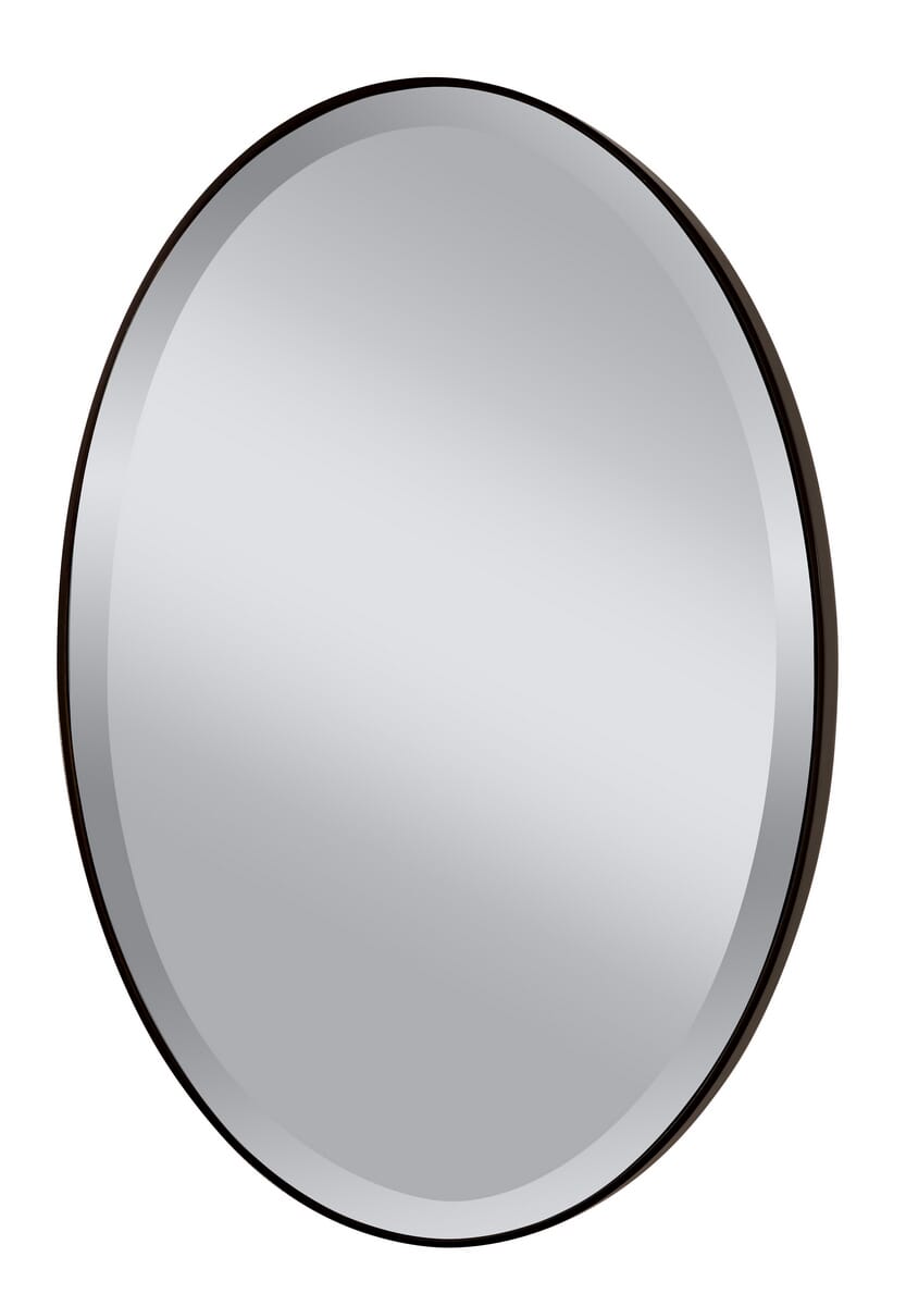 Feiss Johnson Oval Wall Mirror in Oil Rubbed Bronze Finish