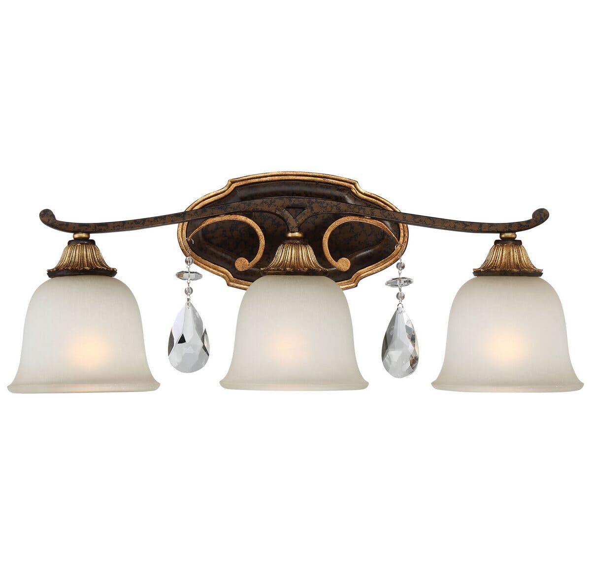 Metropolitan Chateau Nobles 3-Light Bathroom Vanity Light Lite in Raven Bronze