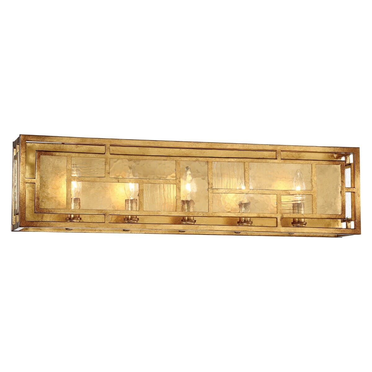 Metropolitan Edgemont Park Bathroom Vanity Light in Pandora Gold Leaf