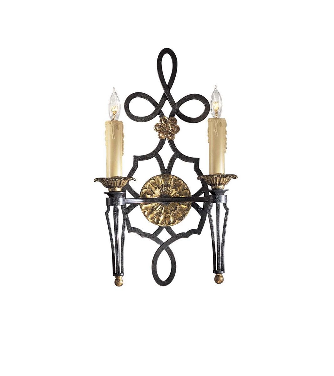 Metropolitan Montparnasse French Black 2-Lt Wall Sconce