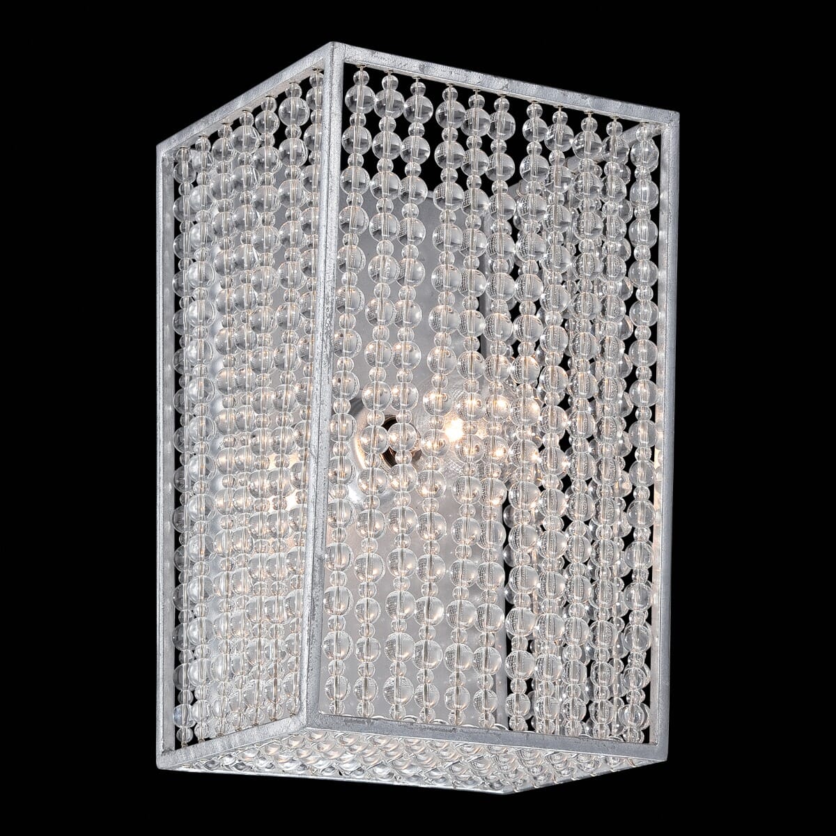 Metropolitan Saybrook Glass Beads Bathroom Vanity Light in Catalina Silver