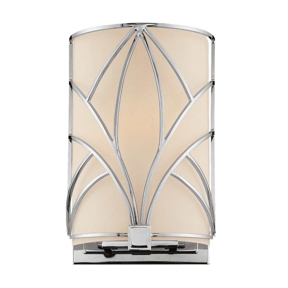 Metropolitan Storyboard 9.5" Etched Opal Glass Wall Sconce in Chrome