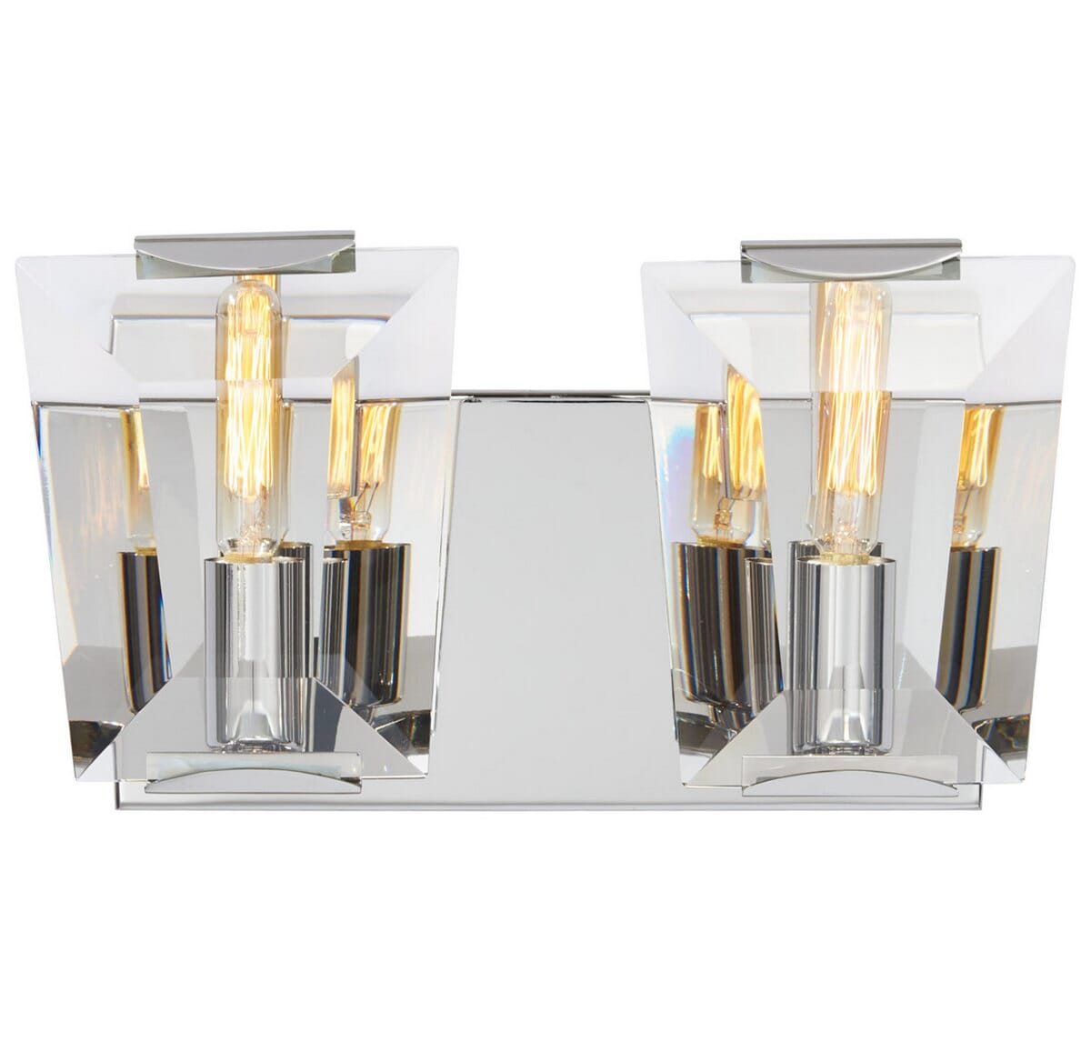 Metropolitan Castle Aurora 12" 2-Light Bathroom Vanity Light in Polished Nickel