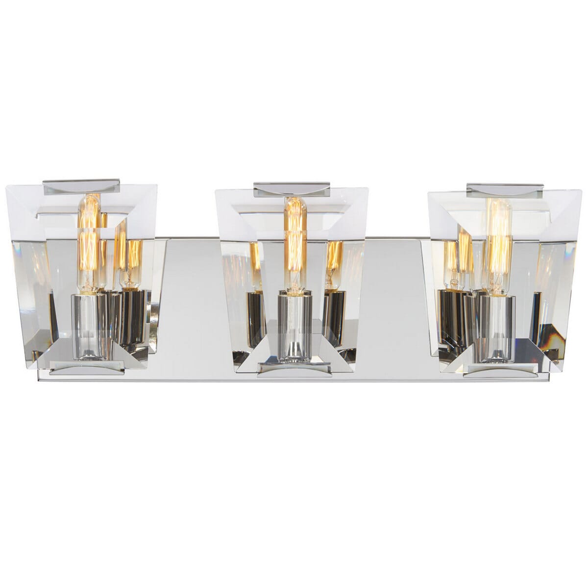 Metropolitan Castle Aurora 19" 3-Light Bathroom Vanity Light in Polished Nickel