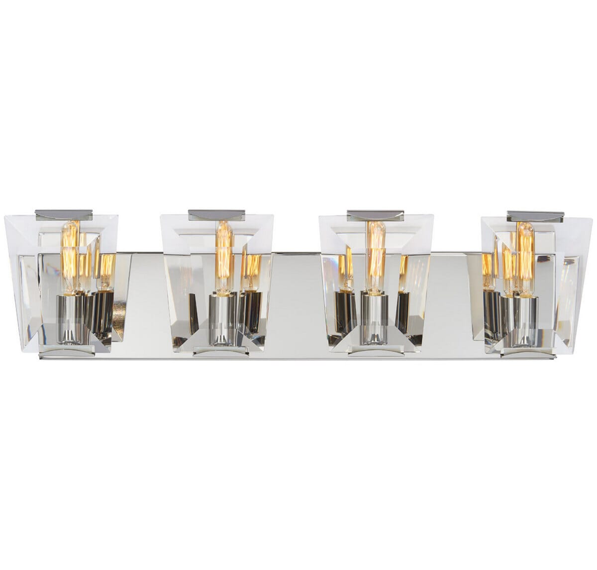 Metropolitan Castle Aurora 26" 4-Light Bathroom Vanity Light in Polished Nickel