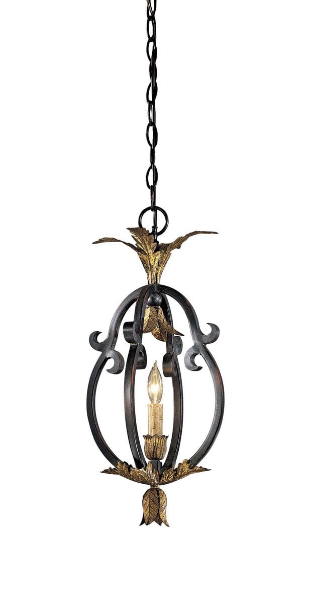 Metropolitan Montparnasse 9.25" Mini Pendant in French Black/Gold Leaf