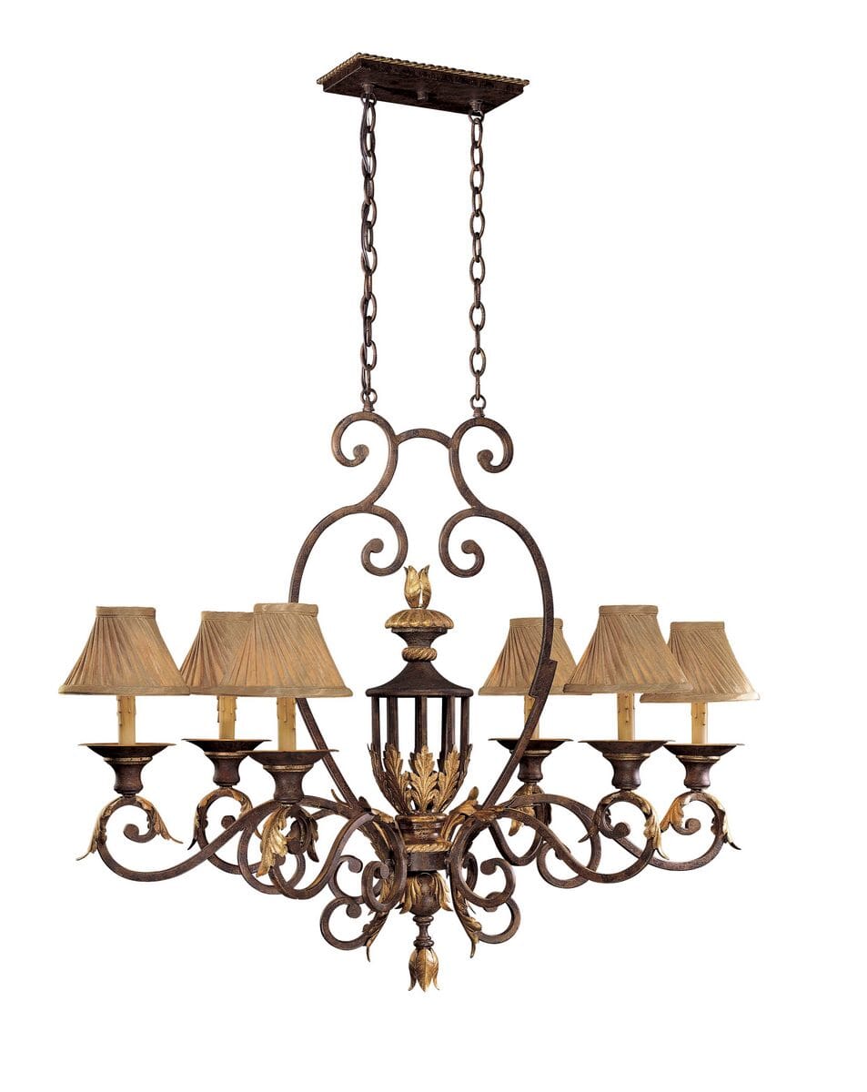 Metropolitan Zaragoza 6-Lt Island Light in Golden Bronze