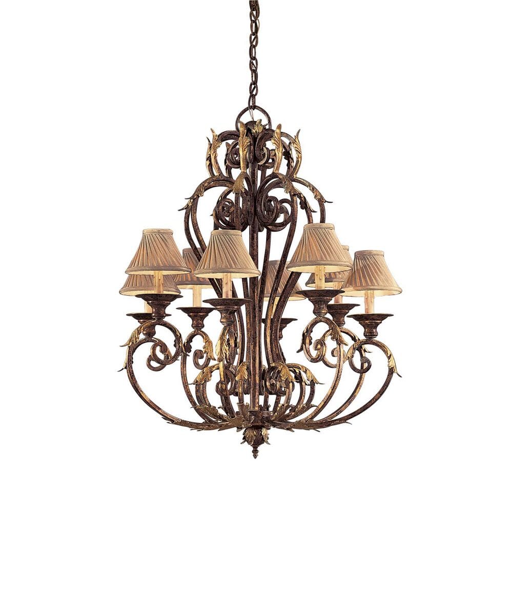 Metropolitan Zaragoza 8-Lt Chandelier in Golden Bronze