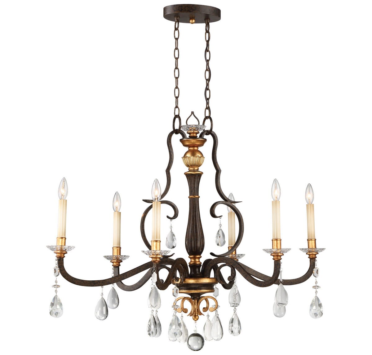 Metropolitan Chateau Nobles 6-Light Island Lite in Raven Bronze