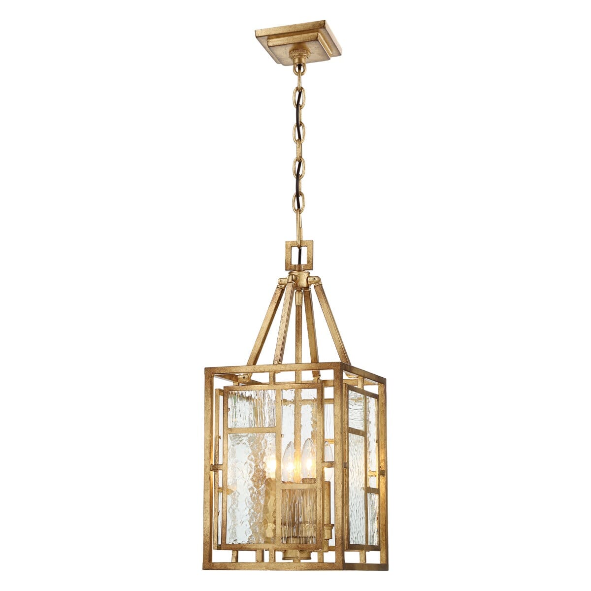 Metropolitan Edgemont Park 4 Light Mini Pendant in Pandora Gold Leaf