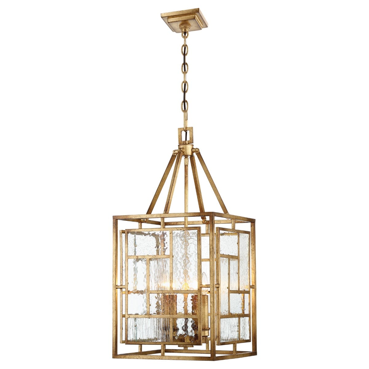 Metropolitan Edgemont Park 14" 4-Light Pendant in Pandora Gold Leaf