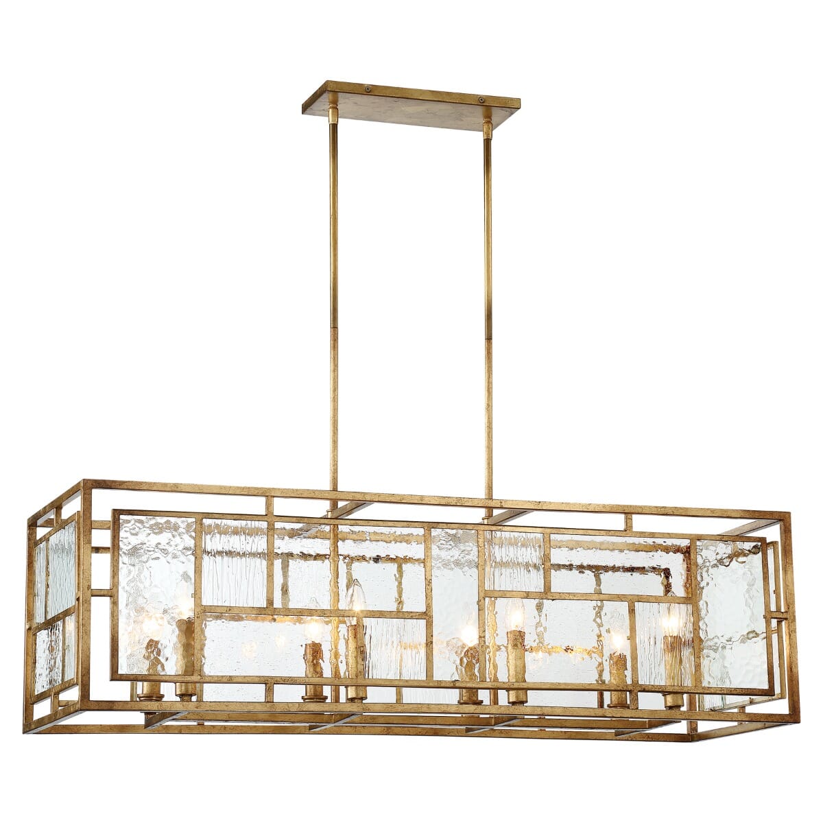 Metropolitan Edgemont Park 8-Light Island Pendant in Pandora Gold Leaf