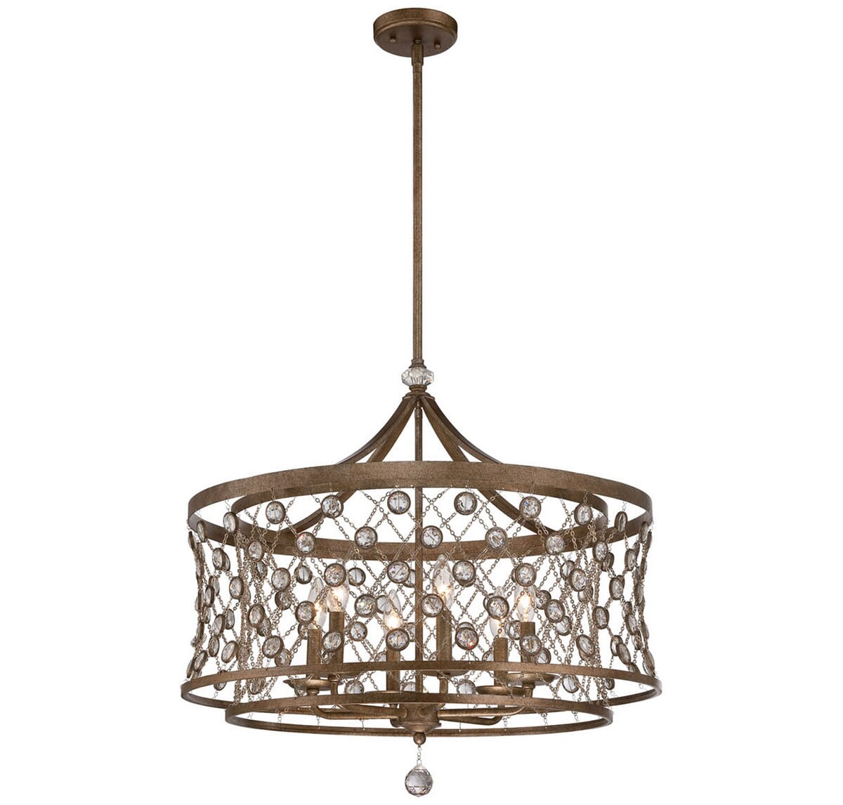 Metropolitan Vel Catena 27" 6-Light Foyer Pendant in Arcadian Gold