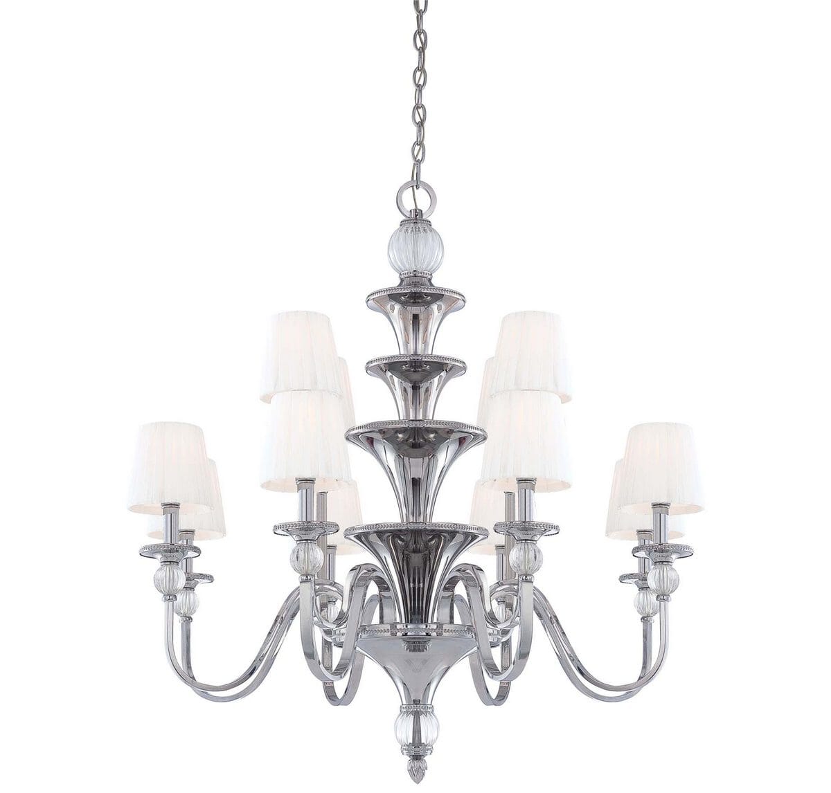 Metropolitan Aise 12-Lt Two Tier Chandelier in Nickel