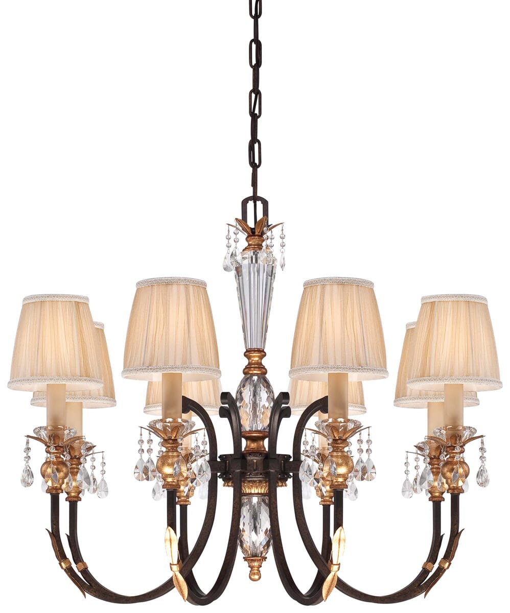 Metropolitan Bella Cristallo 35" 8-Light Chandelier in French Bronze