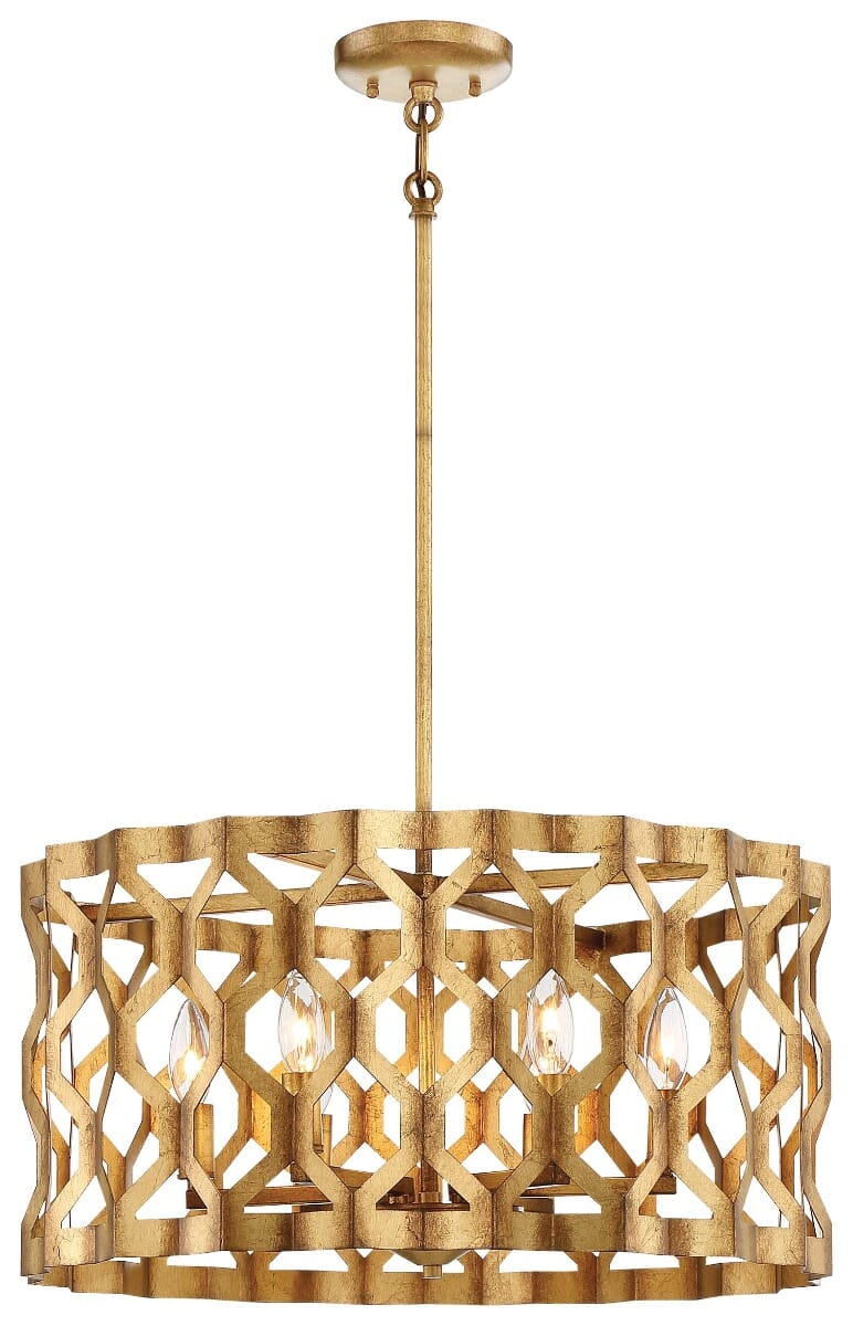 Metropolitan Coronade 22" 5-Light Pendant in Pandora Gold Leaf