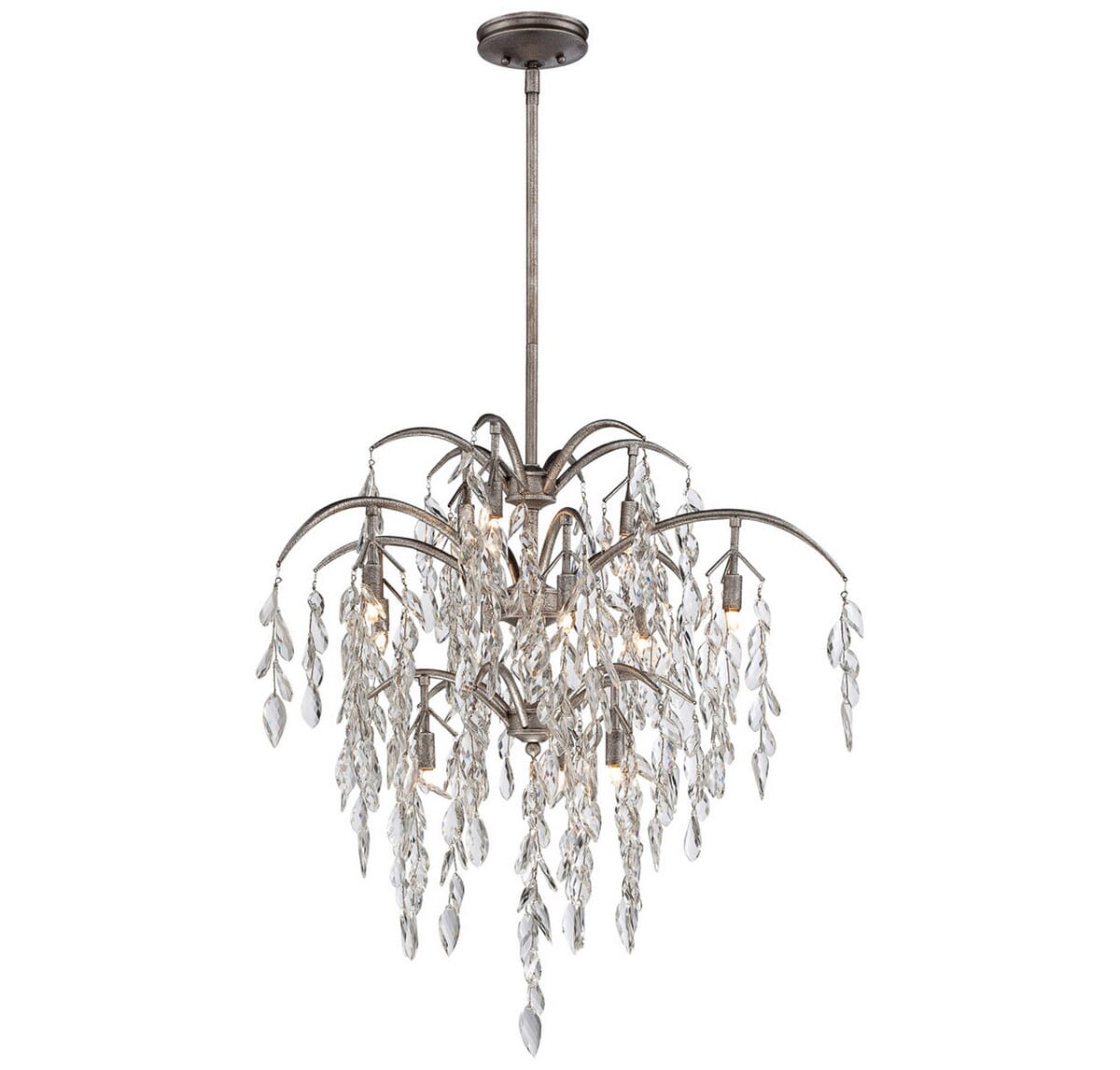 Metropolitan Bella Flora 29" 12-Light Pendant in Silver Mist