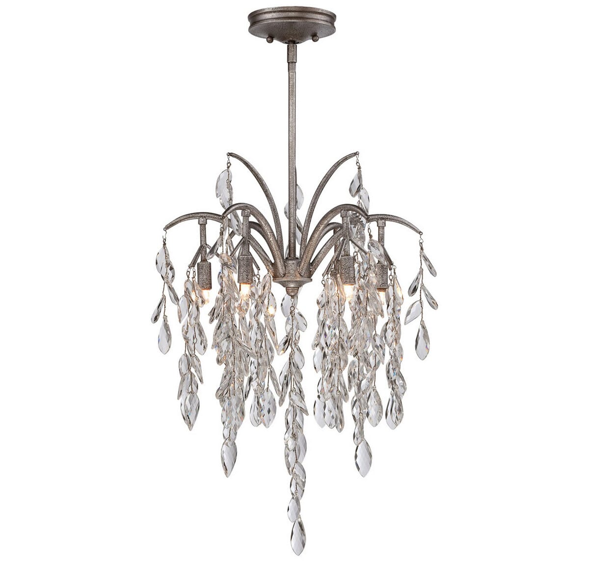 Metropolitan Bella Flora 17.25" 6-Light Pendant in Silver Mist