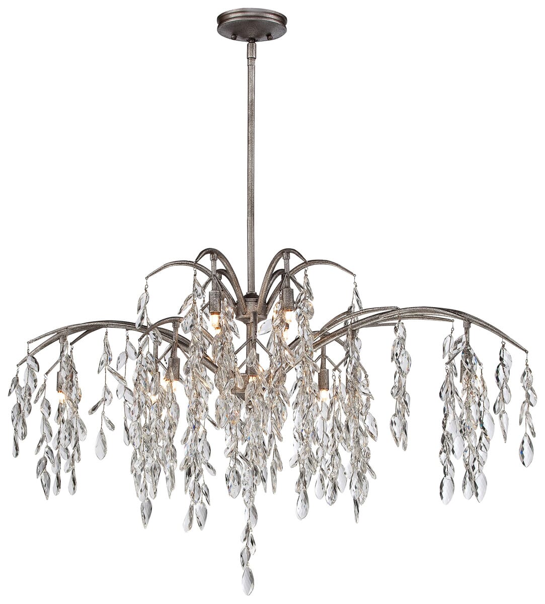 Metropolitan Bella Flora 45.75" 12-Light Island Pendant in Silver Mist