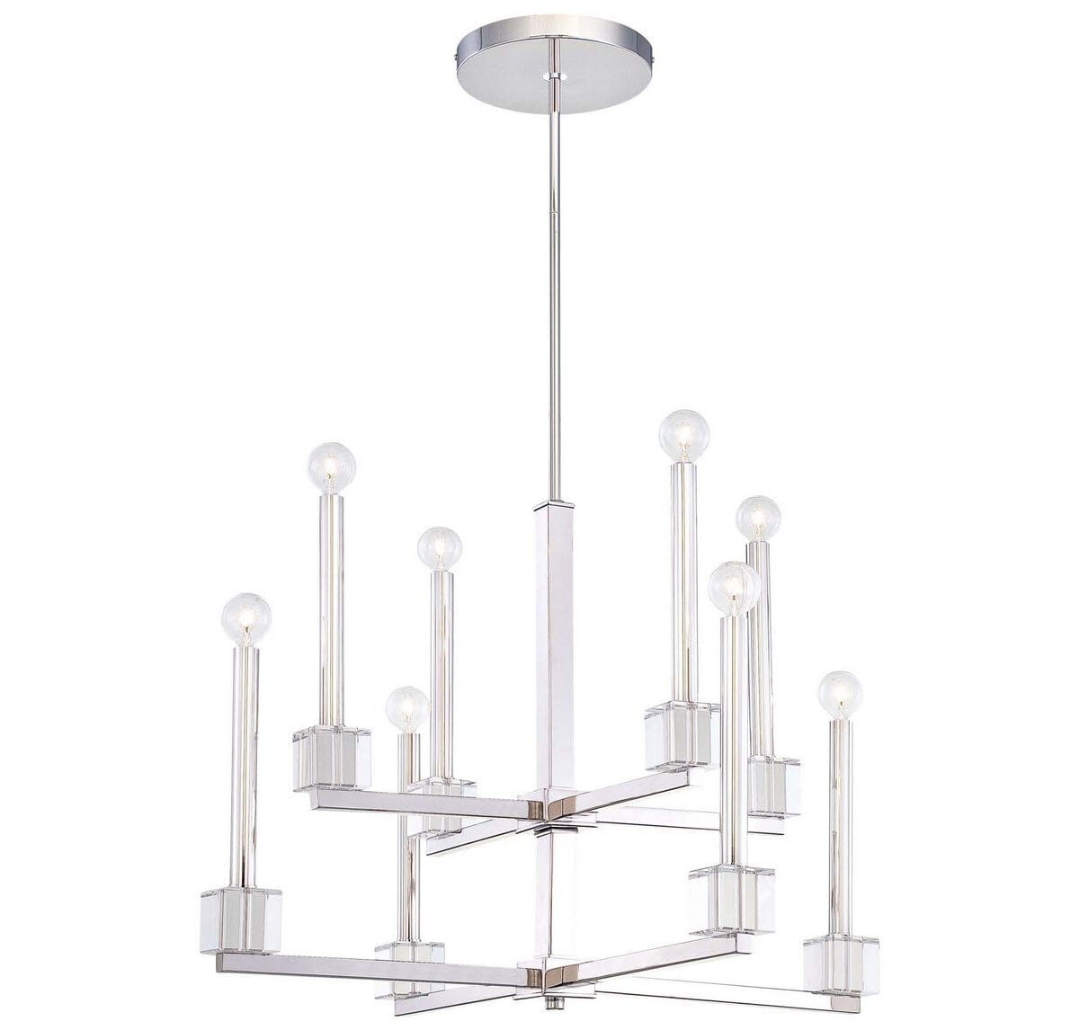 Metropolitan Chadbourne 8-Lt Two Tier Chandelier in Nickel