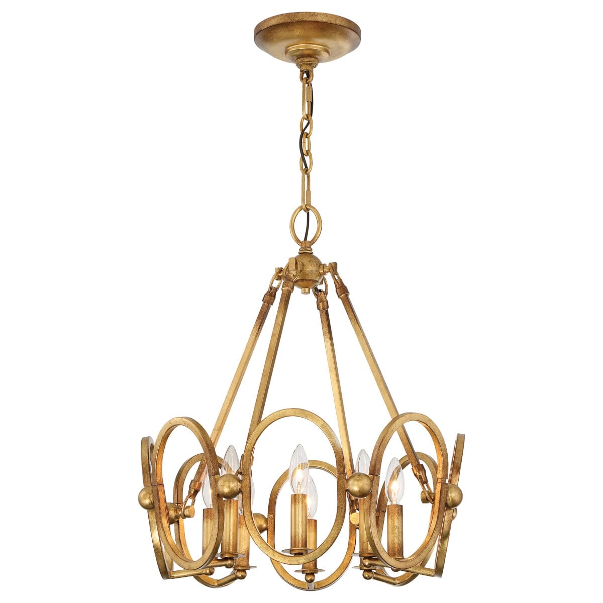 Metropolitan Clairpointe 8-Light Pendant in Pandora Gold Leaf