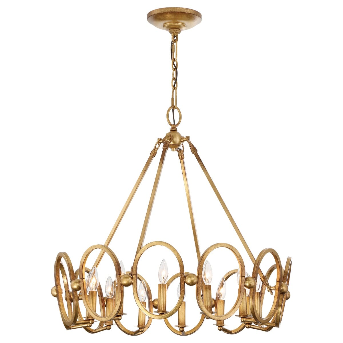 Metropolitan Clairpointe 12-Light Chandelier in Pandora Gold Leaf