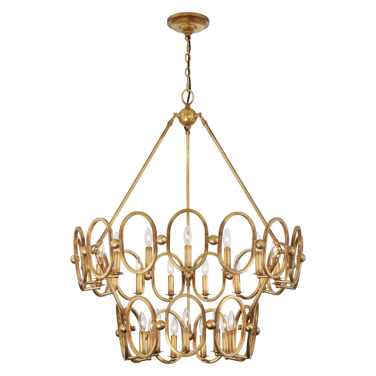 Metropolitan Clairpointe 37.5" 24-Light Chandelier in Pandora Gold Leaf