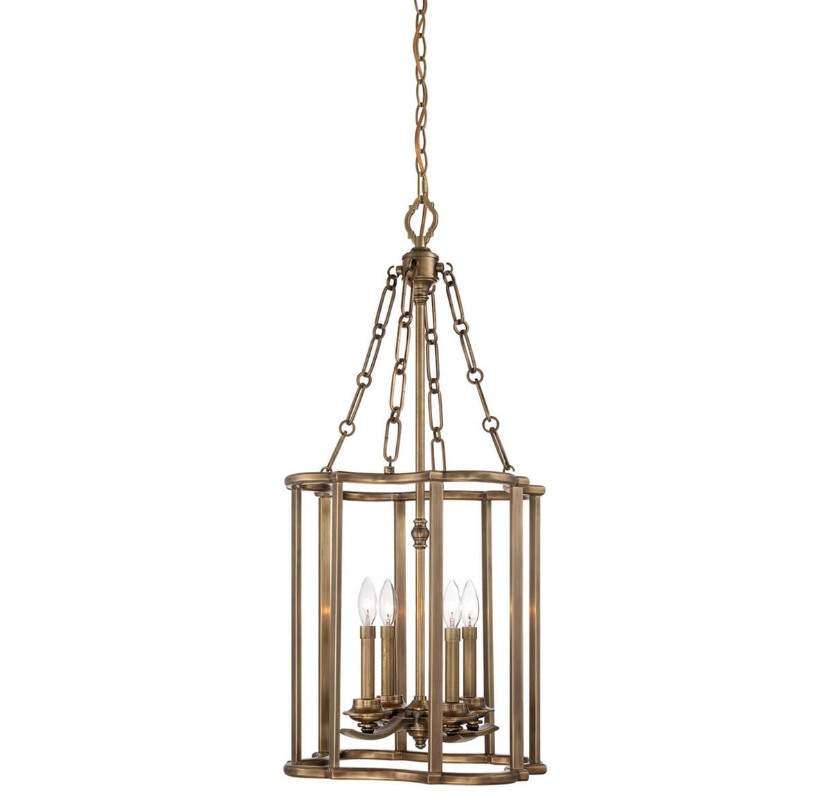 Metropolitan Leicester 18" 4-Light Pendant in Aged Brass