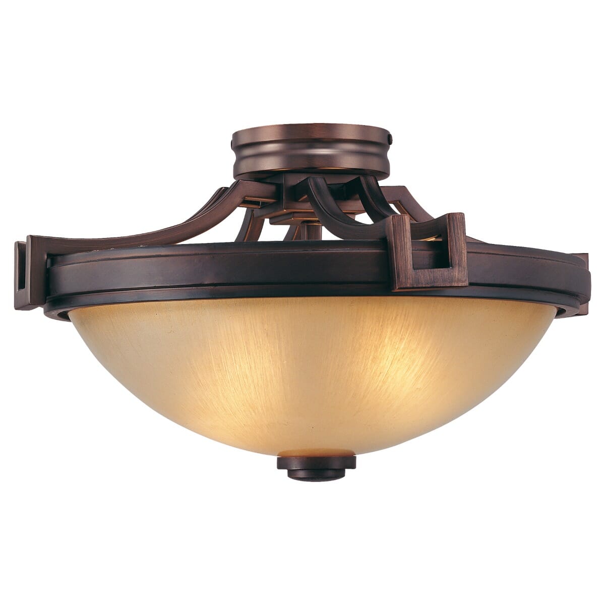 Metropolitan Underscore Semi-Flush Art Deco Ceiling Light in Cimmaron Bronze