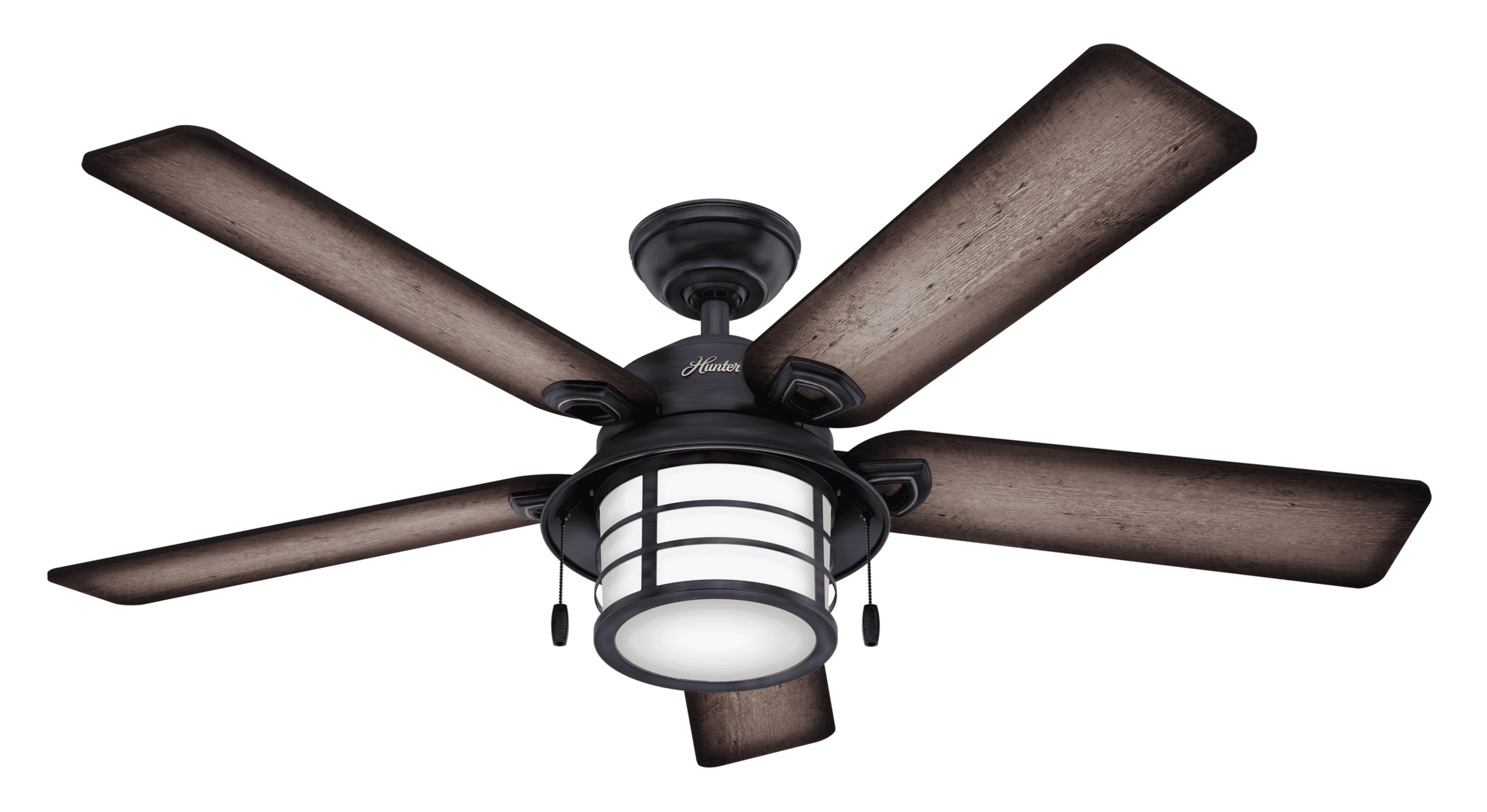 Hunter Fans Key Biscayne 2-Light 54" Indoor/Outdoor Ceiling Fan in Weathered Zinc