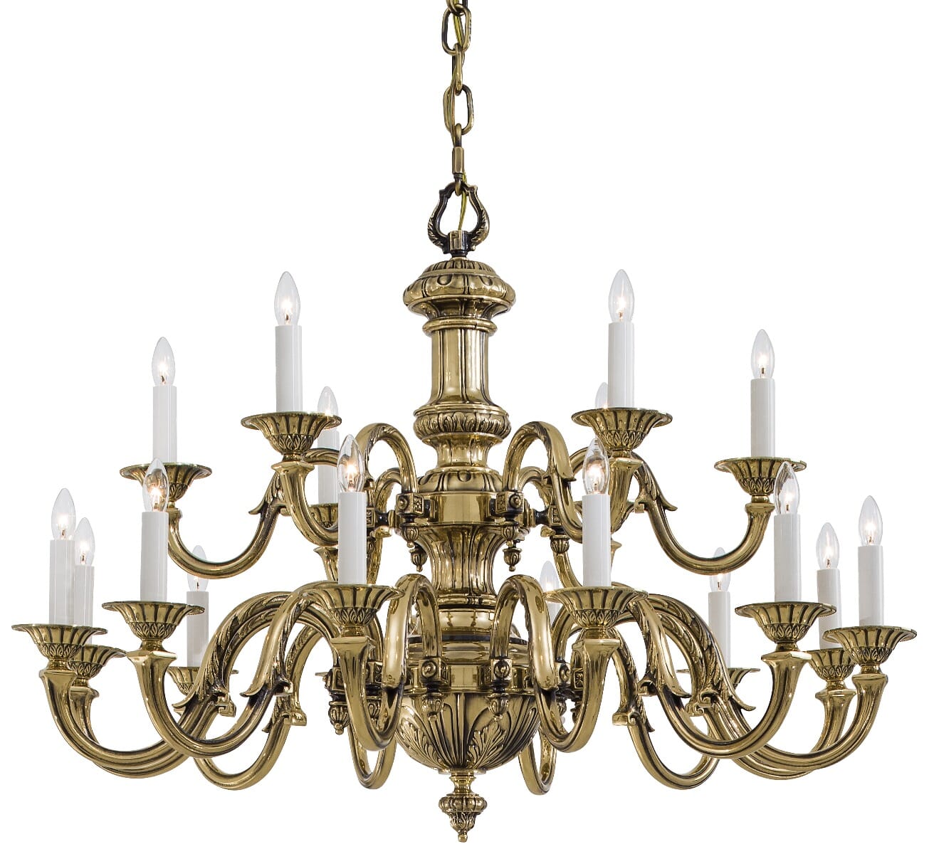 Metropolitan 18-Light Traditional Chandelier in Classic Brass