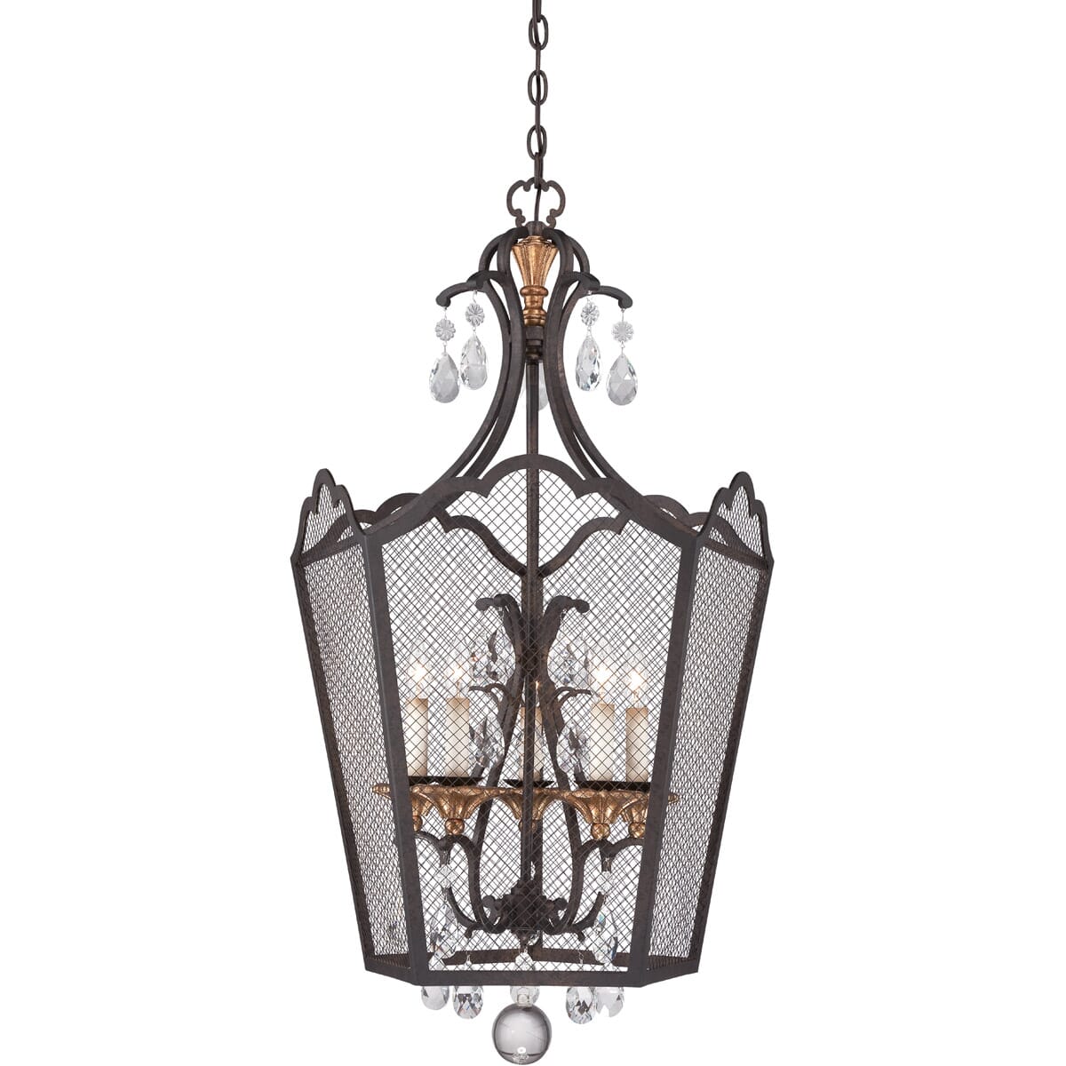 Metropolitan Cortona 24" 5-Light Foyer Pendant in French Bronze/Gold