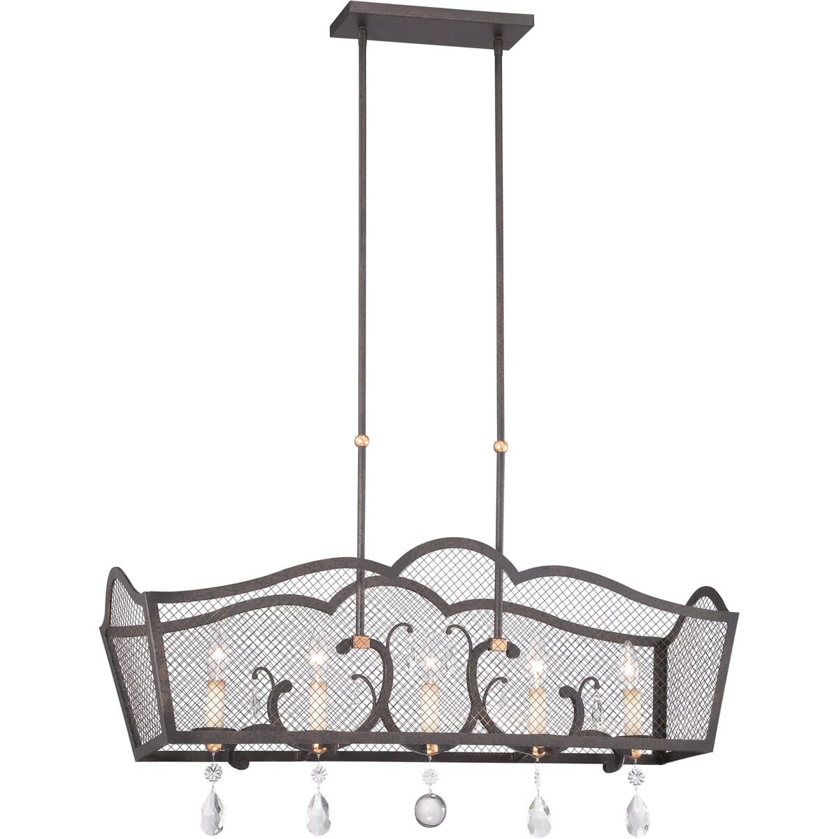 Metropolitan Cortona 36.75" 5-Light Island Pendant in French Bronze