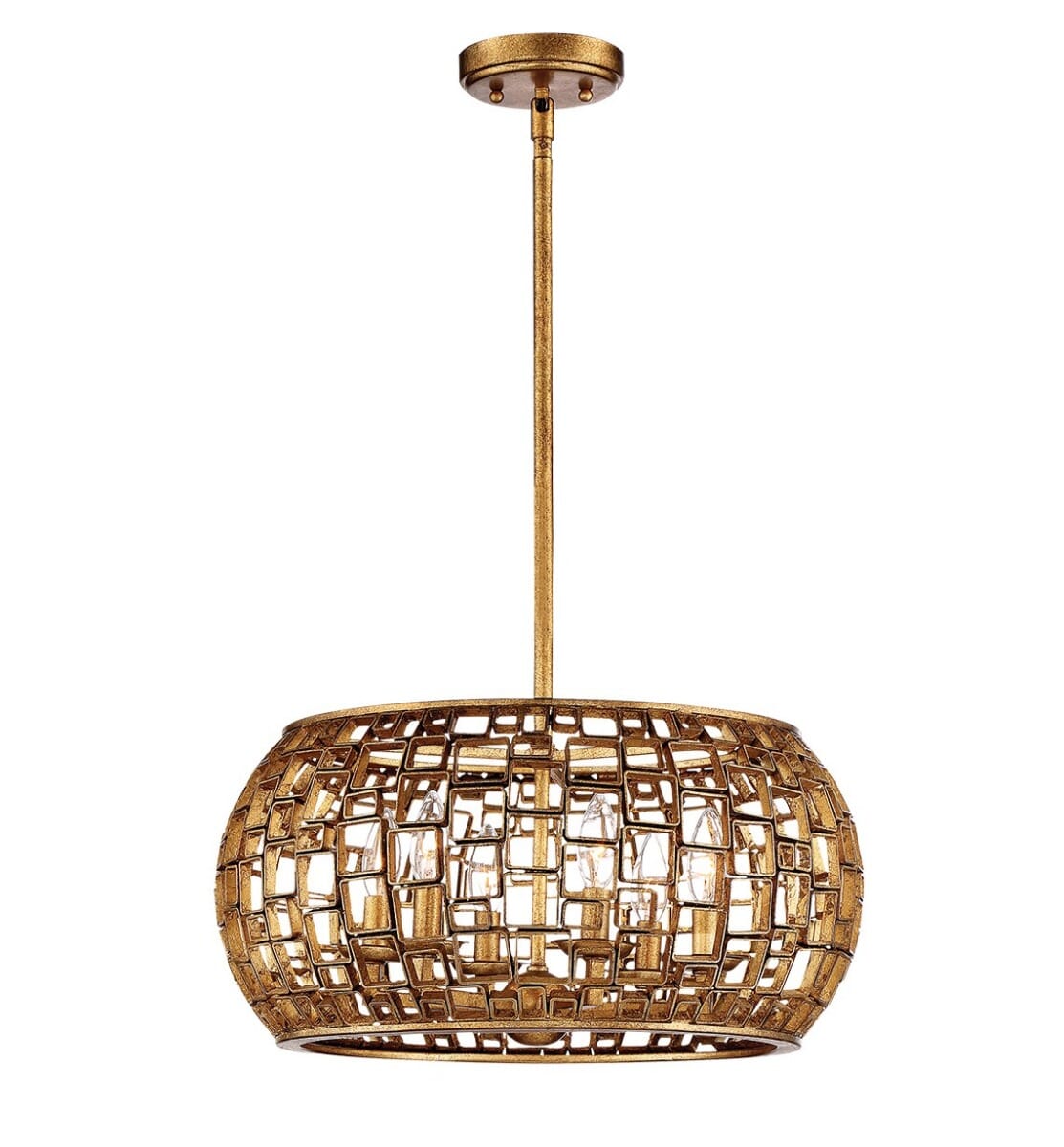 Metropolitan Abbondanza 6-Light Mosaic Pendant in Halcyon Gold