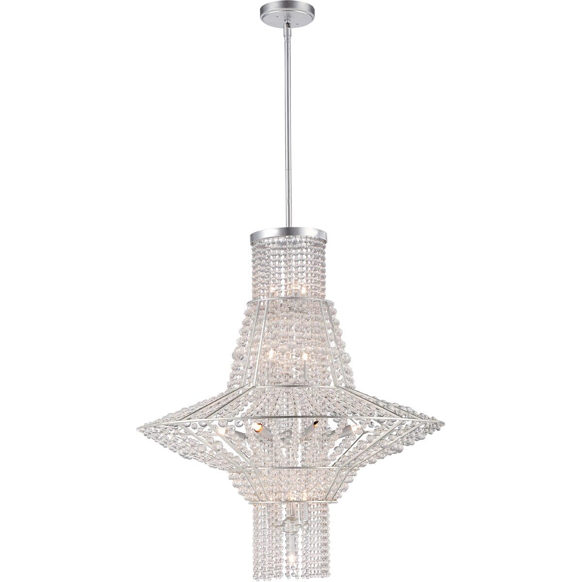 Metropolitan Saybrook 28" 16-Light Chandelier in Catalina Silver