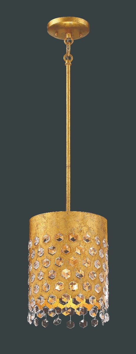 Metropolitan Kingsmont 9" Pendant Light in Glitz Gold Leaf