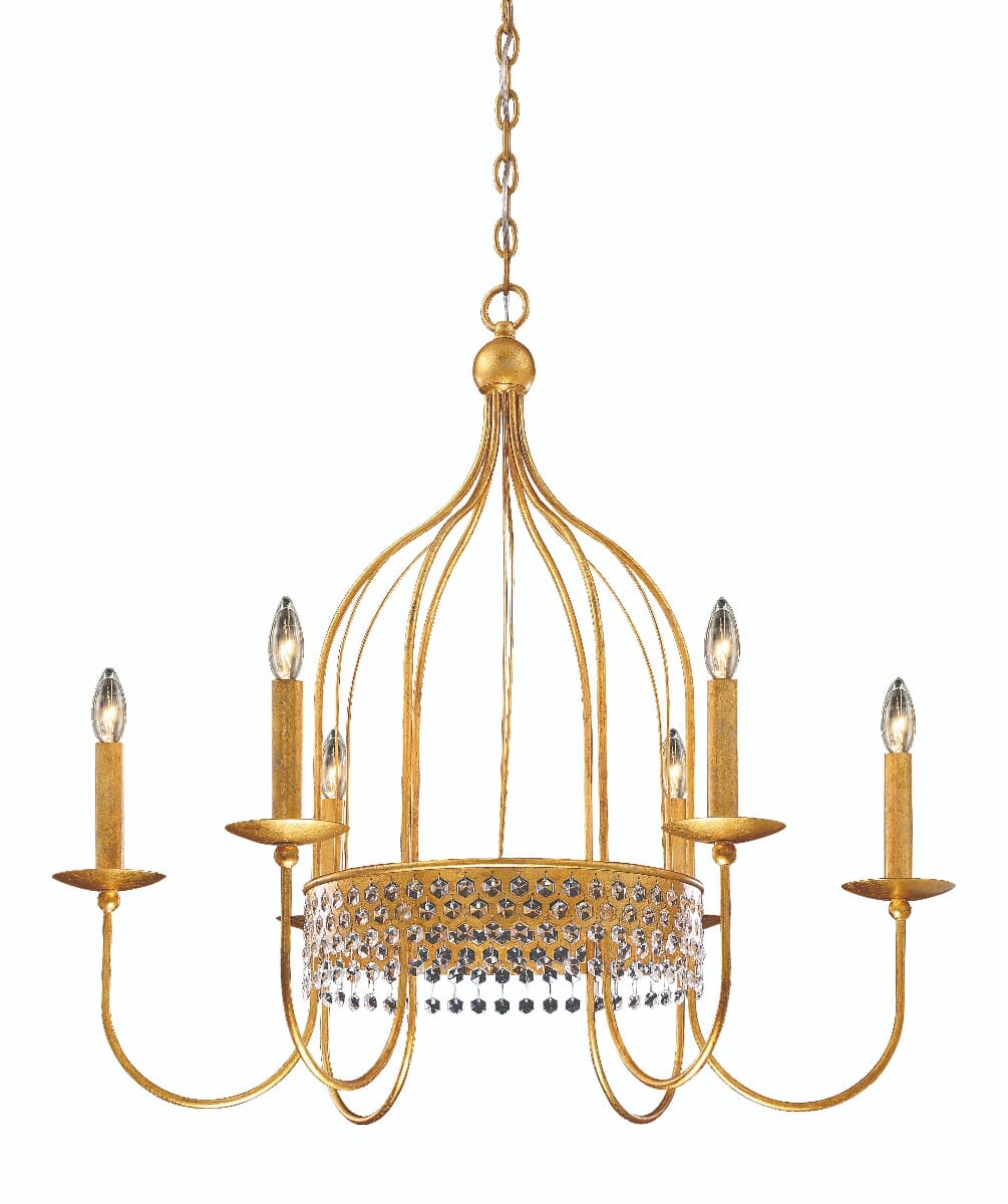 Metropolitan Kingsmont 6-Light 32" Pendant Light in Glitz Gold Leaf