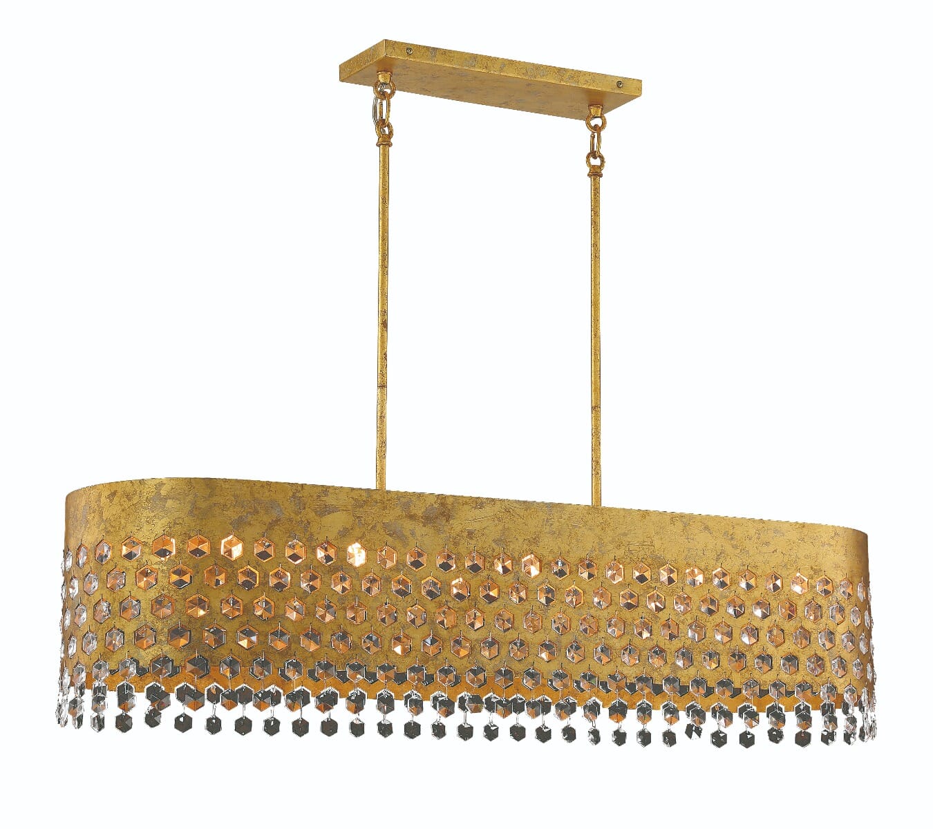 Metropolitan Kingsmont 10-Light 42" Kitchen Island Light in Glitz Gold Leaf