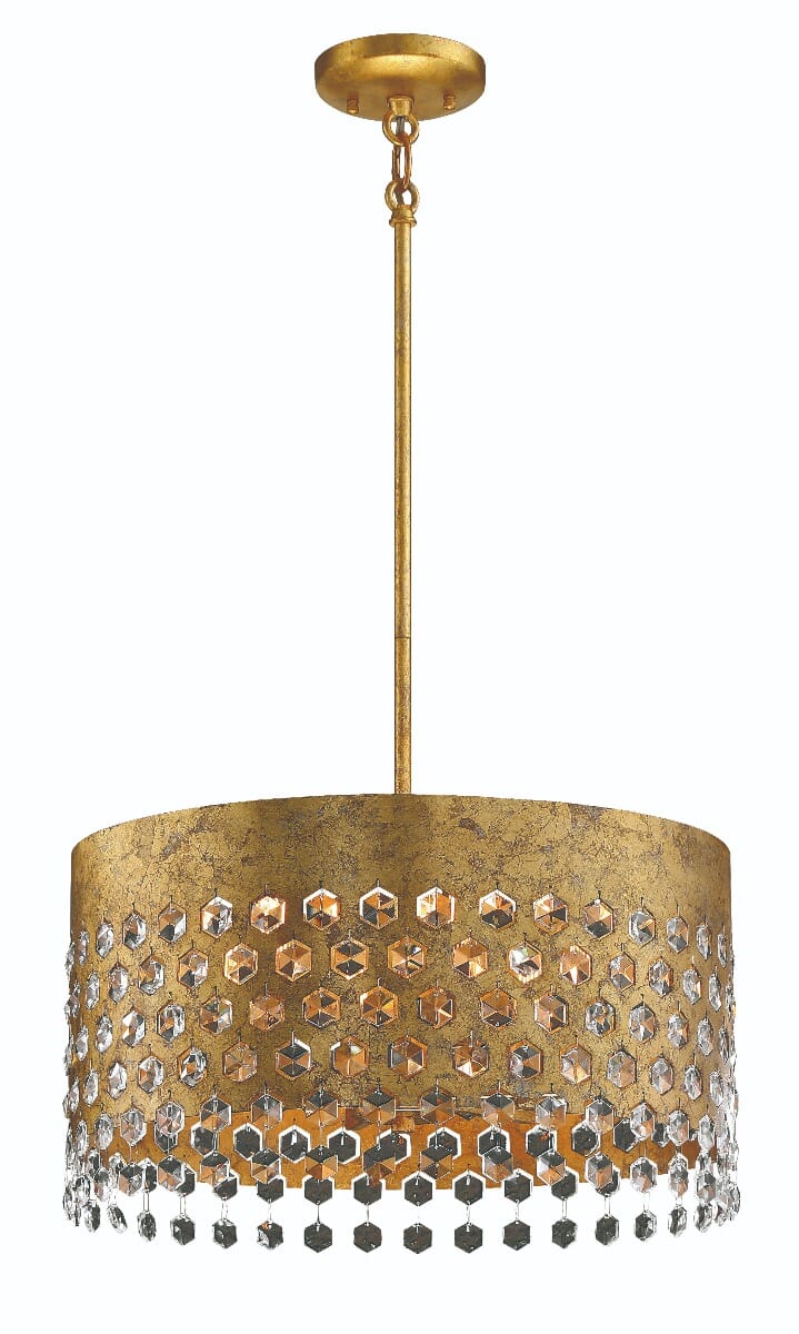 Metropolitan Kingsmont 6-Light 18" Pendant Light in Glitz Gold Leaf