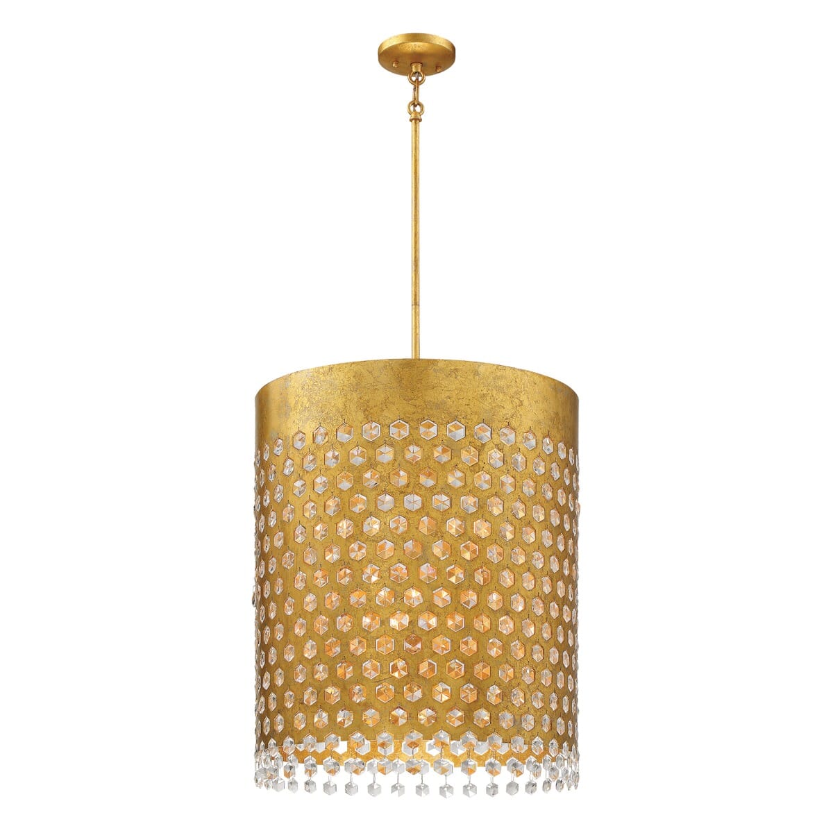 Metropolitan Kingsmont 6-Light Pendant Light in Glitz Gold Leaf