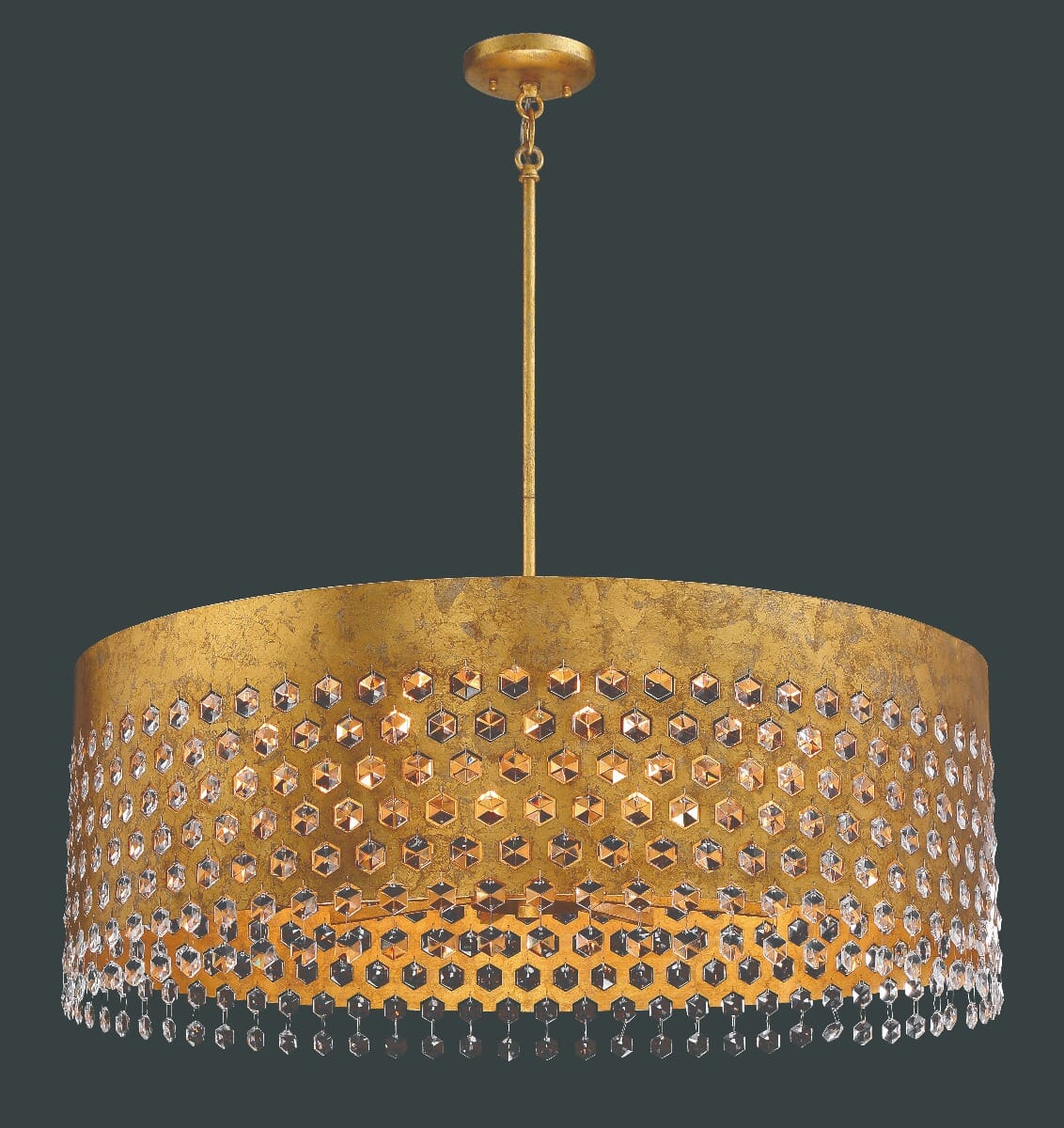 Metropolitan Kingsmont 10-Light 32" Pendant Light in Glitz Gold Leaf