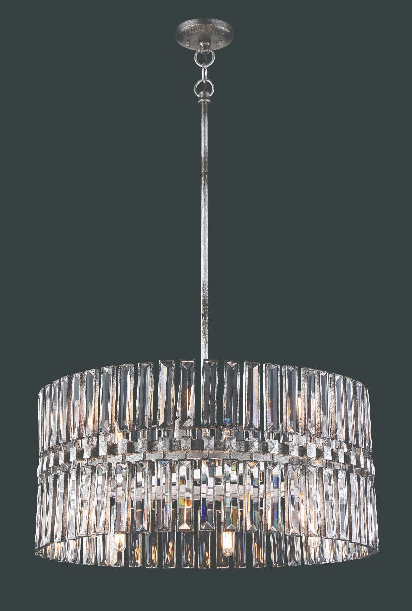 Metropolitan Belle Aurore 12-Light 26" Pendant Light in Shadow Silver Leaf